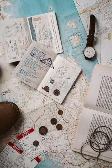 travel documents and necessities